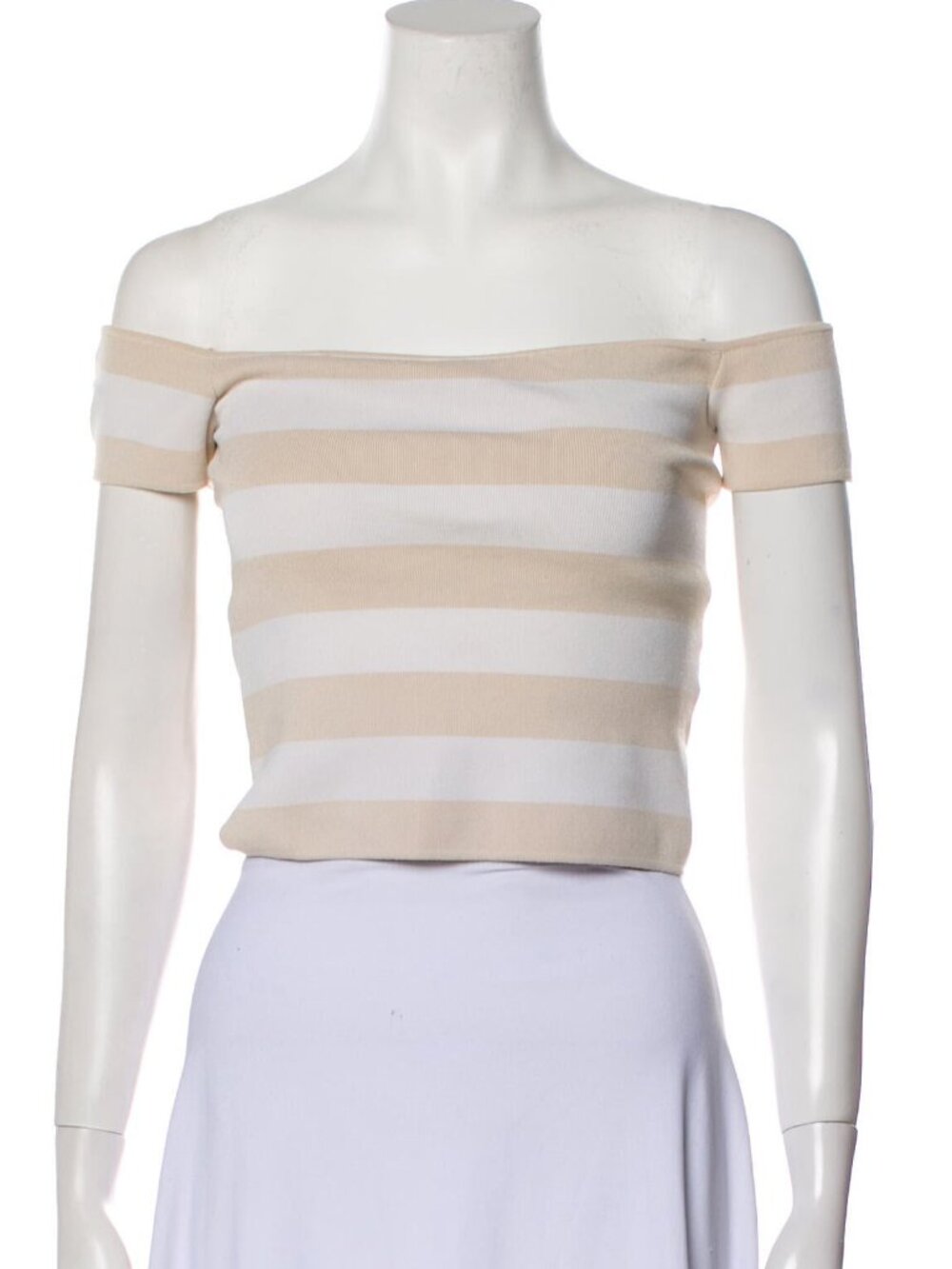 Ronny Kobo Striped Beige and White Women's Top